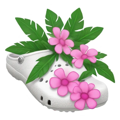 White Crocs with pink flowers sticker