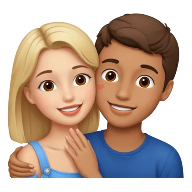 boy and girl french kissing sticker