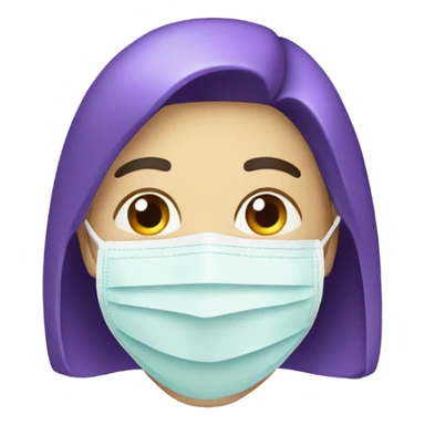 medical mask purple sticker
