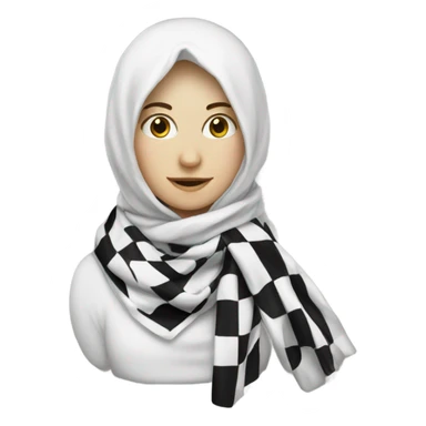white scarf with black check natsu  sticker
