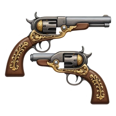 2 flintlock pistols crossed to make an x sticker