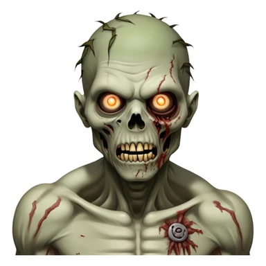 Cinematic Realistic WoW undead friendly zombie Portrait, captured in a fierce, battle-ready stance, muscles taut beneath his tattered, earth-toned attire. His decayed, pallid skin and glowing eyes are rendered with intense lifelike detail and dynamic lighting, high shine, embodying the raw, relentless fury of an undead friendly zombie in the heat of combat. sticker