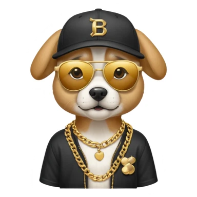 Dog with Hiphop Clothes and glasses sticker