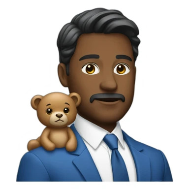 posh man with bear and blue suit sticker