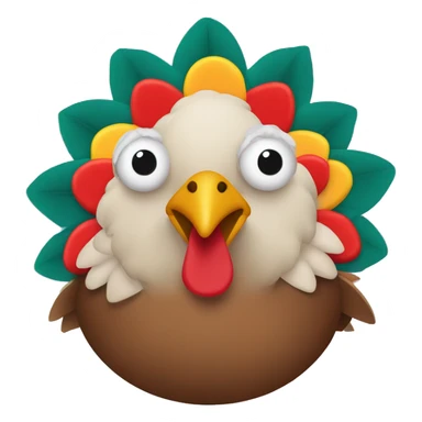 thanksgiving turkey with lashes lipstick and nails sticker