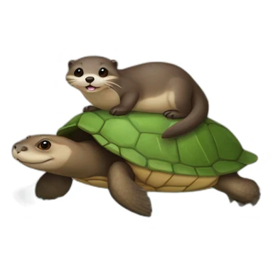Loutre sur une tortue sticker