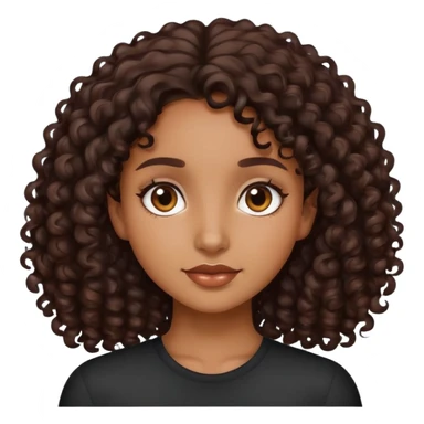 a brown girl with dark brown curly hair  sticker