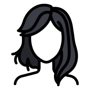 Clean minimalist tech avatar of white female with black hair for GitHub, digital tech theme sticker