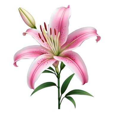 single Bi-Colored Oriental Lily, straight stem sticker