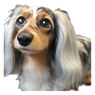 Tri Merle long haired Dachshund  sticker