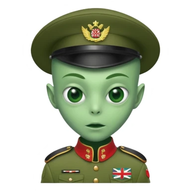 alien, wearing england soldier custome, half body sticker