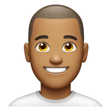 smiling young man in shirt buzz cut sticker