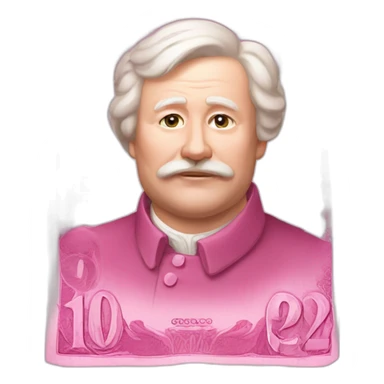 pink bill russian ruble sticker