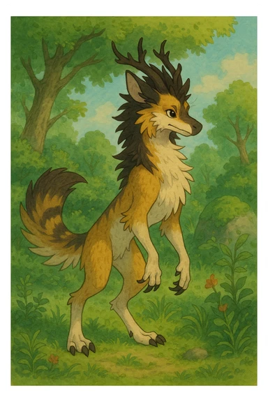 "Vernid" in full body (an open fantasy creature species by LiLaiRa) sticker