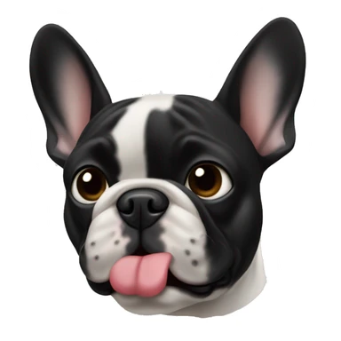 French Bulldog black am ran  with one bent ear sticker