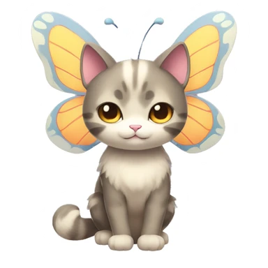 Kawaii Butterfly-Cat-Pokémon-Fakémon Full Body sticker