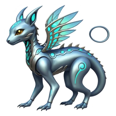 Futuristic Ethereal Modern Fakémon-creature-hybrid Full Body sticker