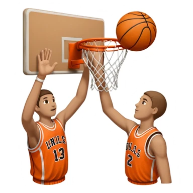 two cutout hands dunking a basketball sticker