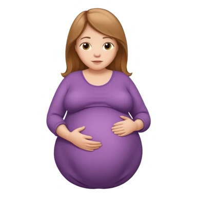 very heavily pregnant overdue woman with very large belly sticker