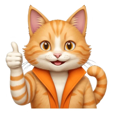 Cat smiling and giving thumbs up sticker