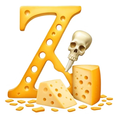 Ethereal vitamin K2 symbol and a glowing bone surrounded by translucent, shimmering pieces of cheese floating in a magical arrangement. Golden rays connect the cheese to the K2 symbol and then to the glowing bone, showing the pathway of nutrients. sticker