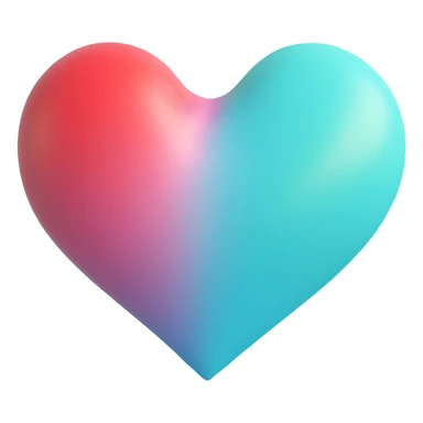 red heart with soft pastel aura sticker