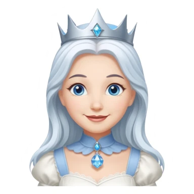 Good Witch of the North from the Wizard of Oz with blue eyes, white long hair, white outfit sticker