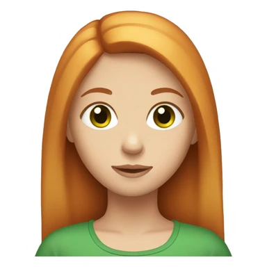 Girl with straight ginger hair and green eyes sticker