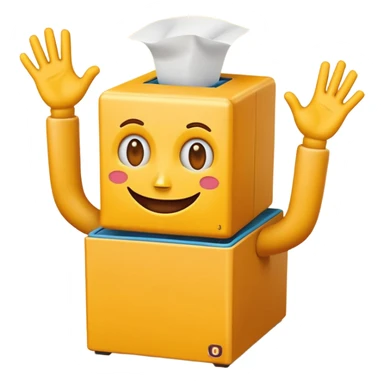 Create an emoji (one of the classic yellow faces) but make it have hands and make it whind up an imaginary jack in the box (no props or anything just the hands and face) but also have the mouth like an o sticker
