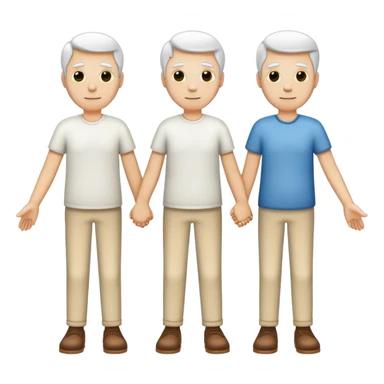 Three white men holding hands sticker