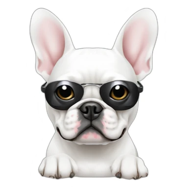 white dj FRENCH BULLDOg with turntable sticker