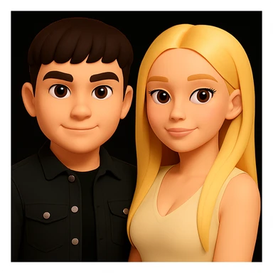 Slightly adjust the proportions of the upper body of the girl, making it a bit more voluminous for a more balanced silhouette, while preserving the overall look and feel of the 3D emoji style. sticker