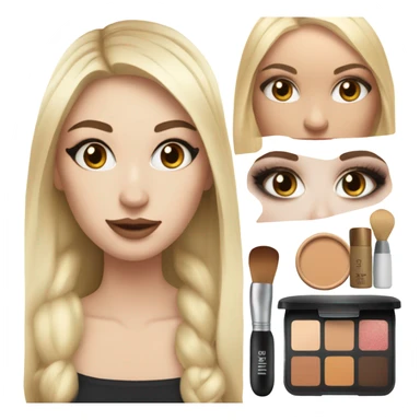 Makeup kit and white girl sticker