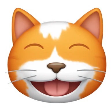 Orange whit white cat smile sticker