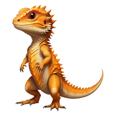 cinematic-bearded-dragon-realistic-full-body-standing-emoji,-rough-scaled-body-balanced-on-strong-legs,-spiky-throat-slightly-flared,-head-tilted-dramatically,-warm-orange-and-brown-patterns-glowing-under-the-sun,-simplified-yet-realistic-focused-features,-highly-detailed,-glowing-with-an-almost-sarcastic-glow sticker