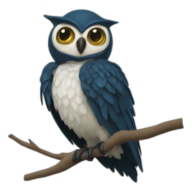 Búho con un duende barbado sticker