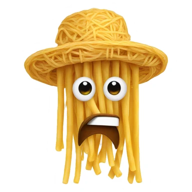 Spaghetti with hat on sticker