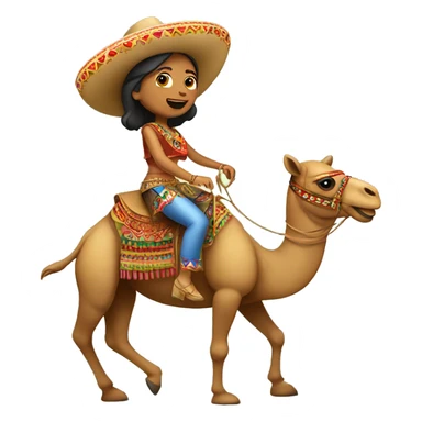 Mexican dancer riding a camel  sticker