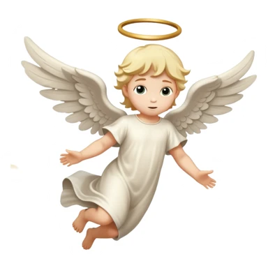 kid angel in stone flying sticker