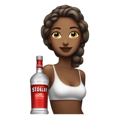 Girl with stoli vodka sticker