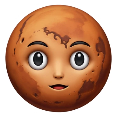 Mars with no mouth or eyes a planet only  sticker