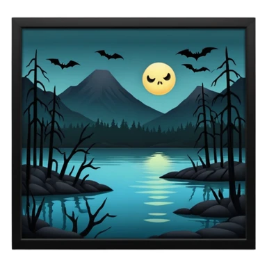horror lake png sticker
