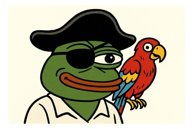 pirate with eye patch and parrot sticker