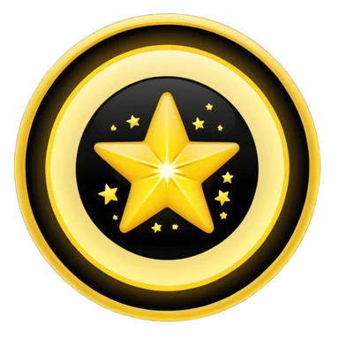 Star inside black curcle sticker