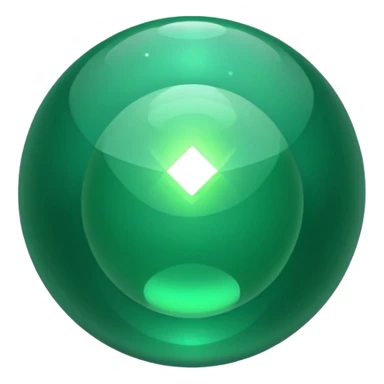 Emerald color magic ball with shimmering sticker