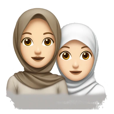 One white girl with brown hair with a hijabi friend   sticker