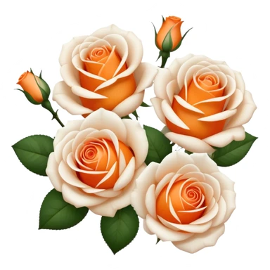 Orange and white roses little sticker