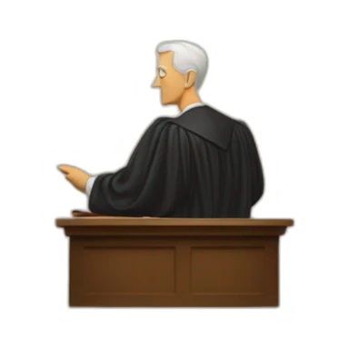 minimal judge signing a parchment sticker