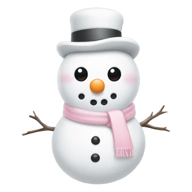 Cute white and light pink snowman sticker