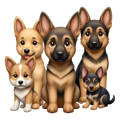 German shepherd pup with fur friends  sticker
